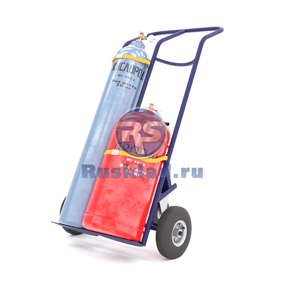 Тележка для перевозки двух газовых баллонов с фиксацией ремнём КП 2 (г/п 220кг)
