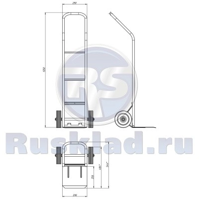 Тележка грузовая двухколесная КГ 150. (г/п 150 кг)